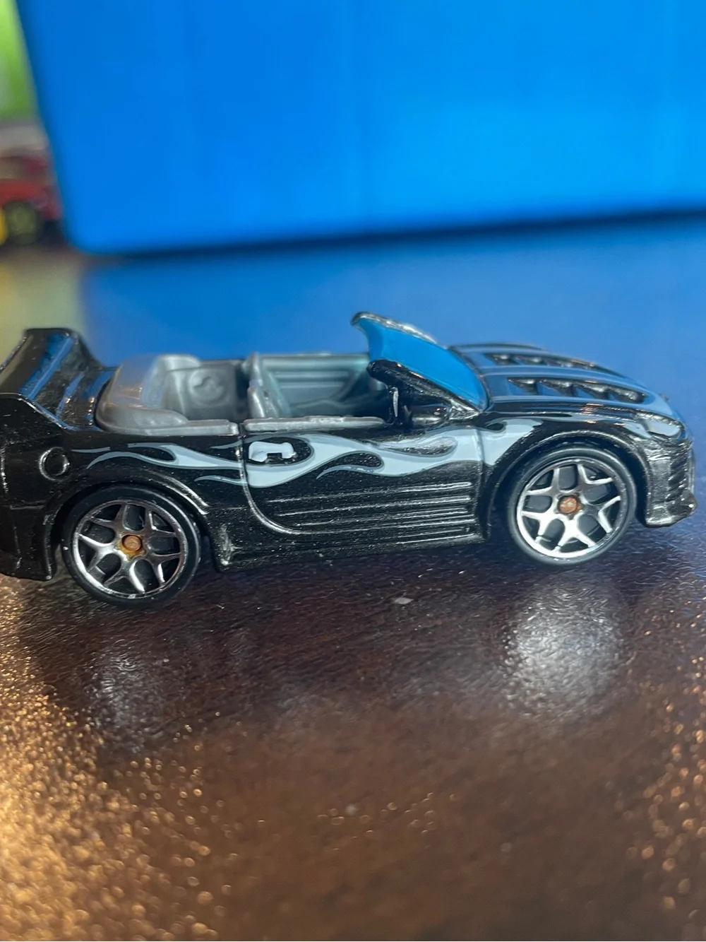 Hot Wheels 2004 Mitsubishi Eclipse Spyder Black Silver Flames Diecast 1:64
